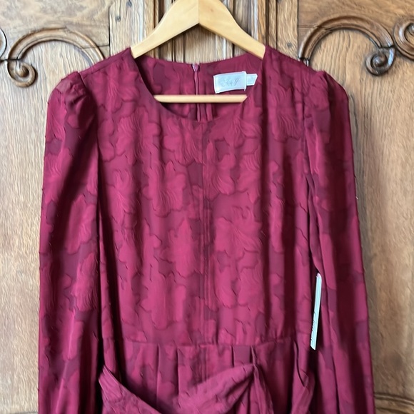 Eliza J Floral Burnout Long Sleeve Fit & Flare Dress NWT - Picture 6 of 13